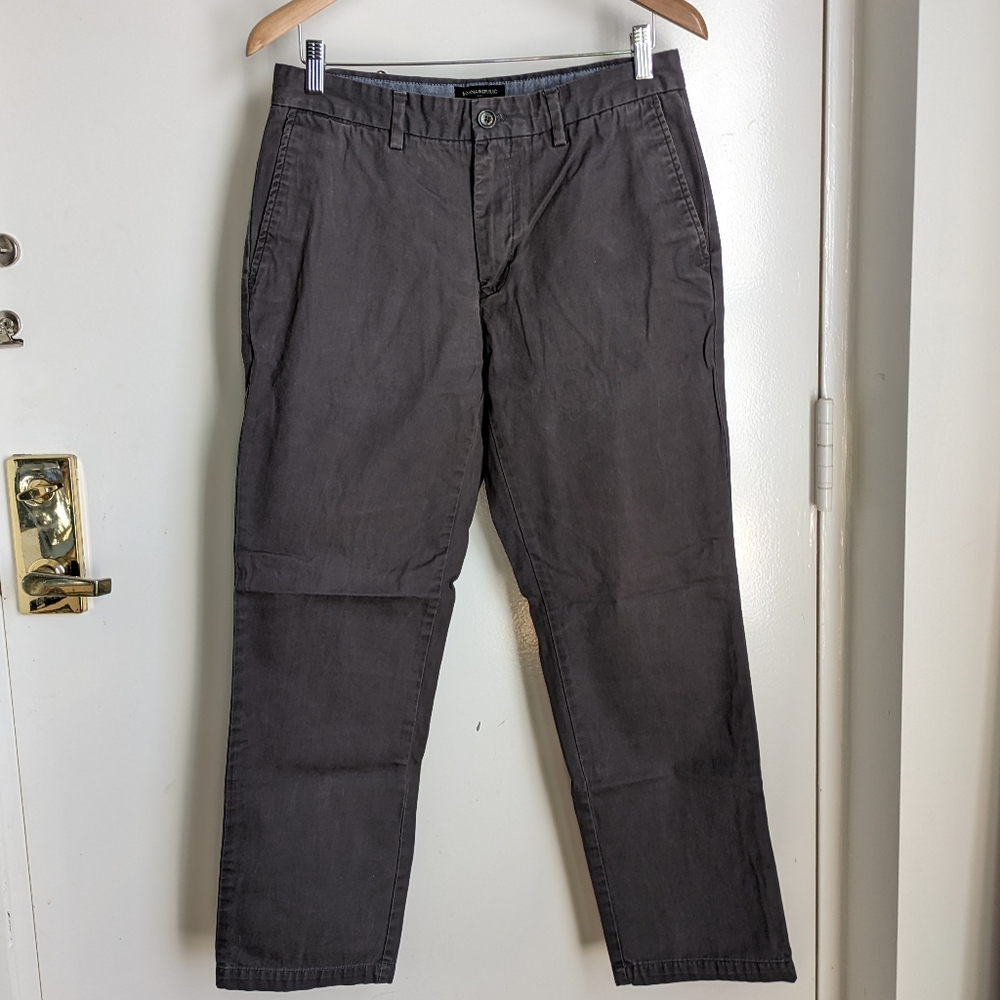 Banana Republic Factory Gray Emerson 100% Cotton Chinos Pants 32 x 30